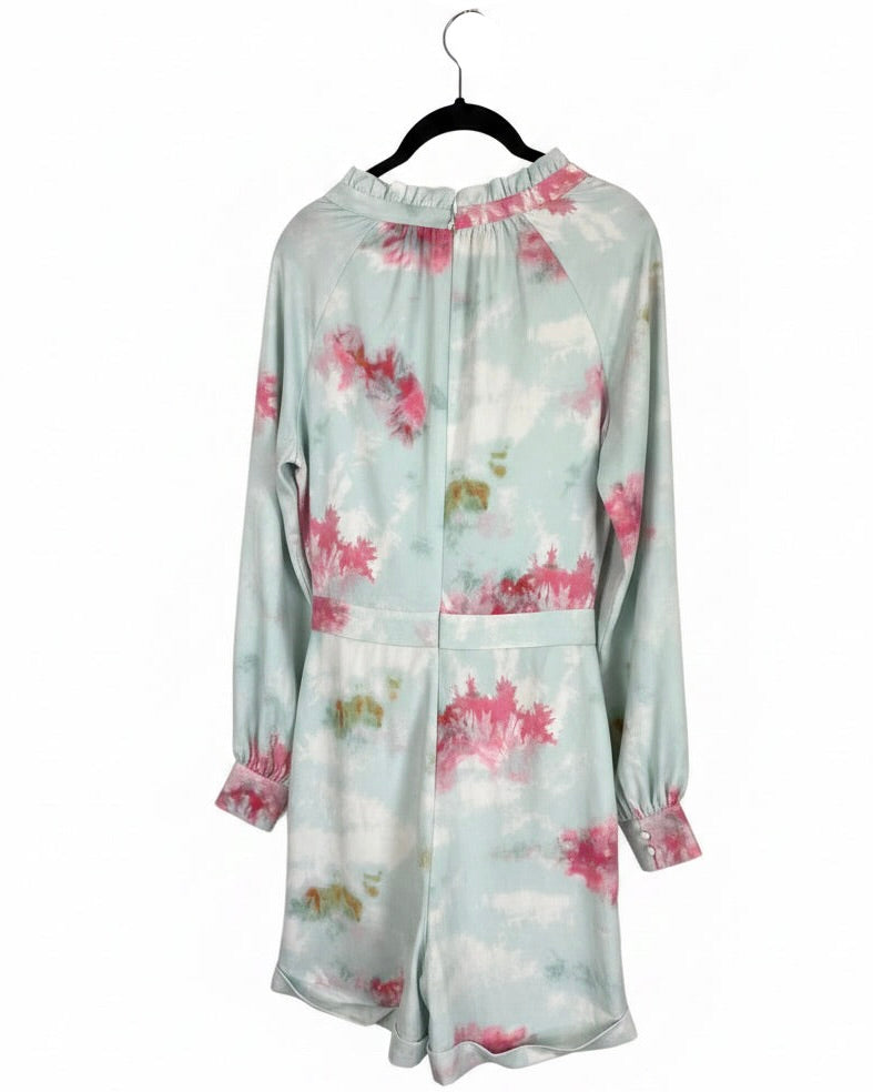 Light Blue Tie Dye Romper - Size 2/4