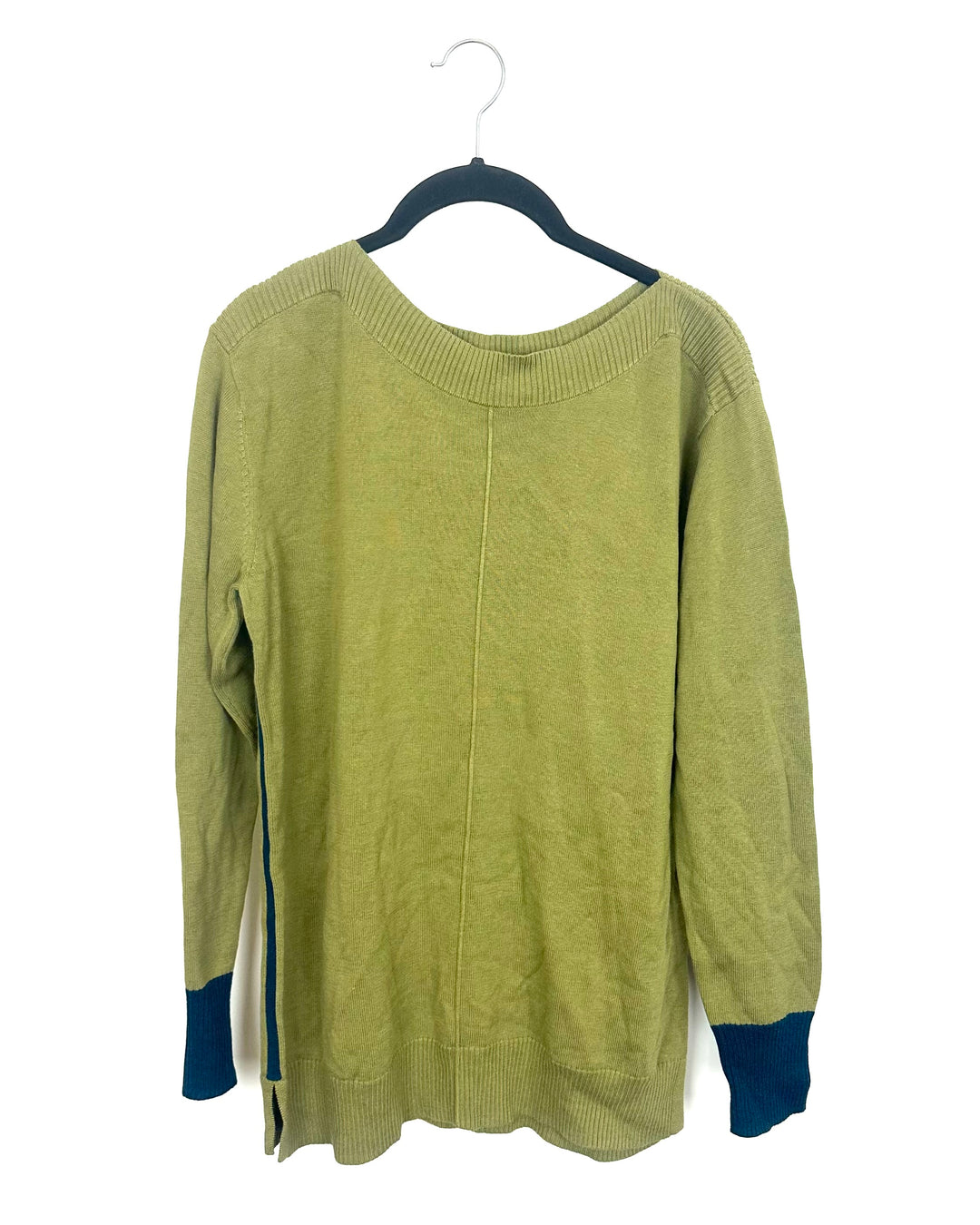 Olive Green & Turquoise Sweater - Size 6/8