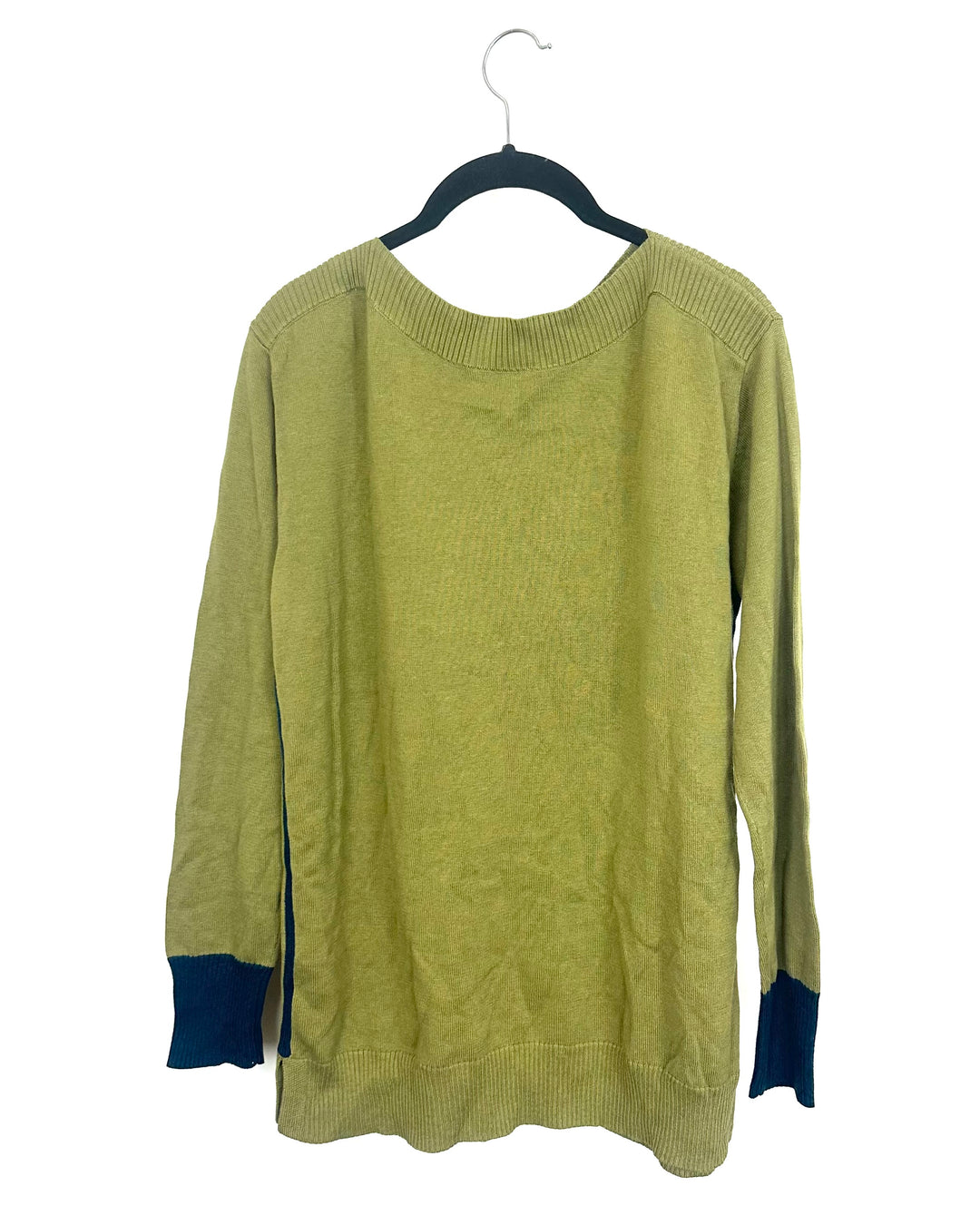 Olive Green & Turquoise Sweater - Size 6/8