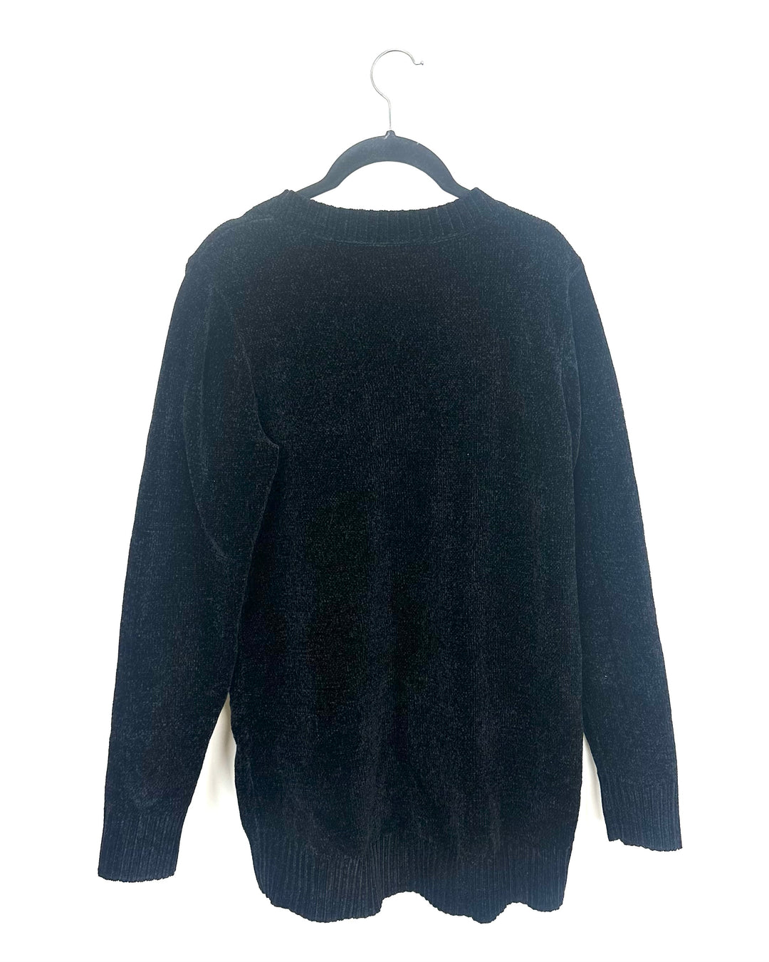 Midnight Black V Neck Sweater - Size 6/8