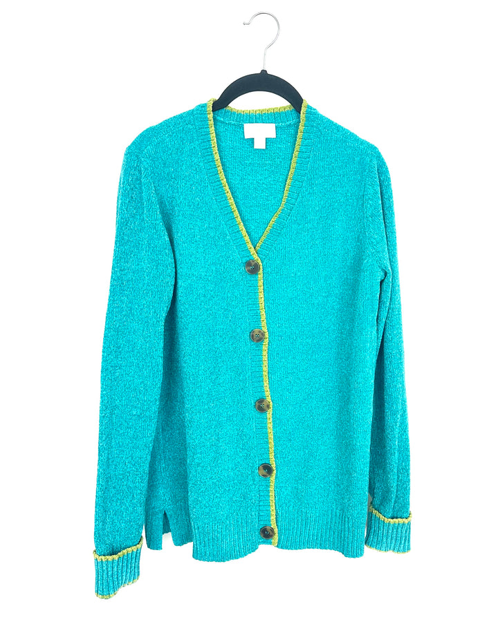 Turquoise and Green Cardigan - Size 6/8