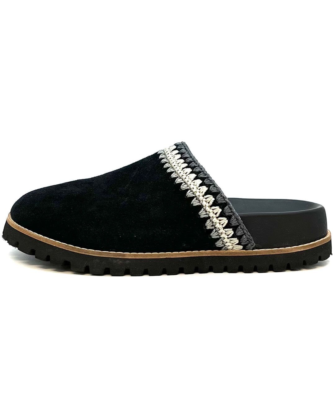 Black and Gray Suede Clogs - Size 6, 7, 8, 9, 10, 11