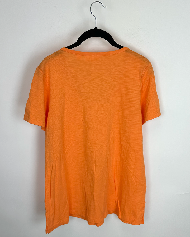 Clementine Orange Eyelet Trim Neckline Top - Size 6/8