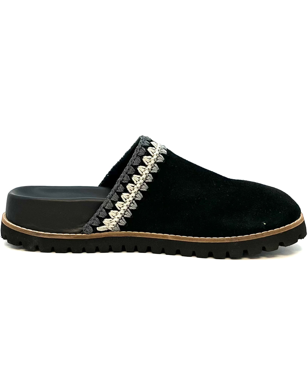 Black and Gray Suede Clogs - Size 6, 7, 8, 9, 10, 11