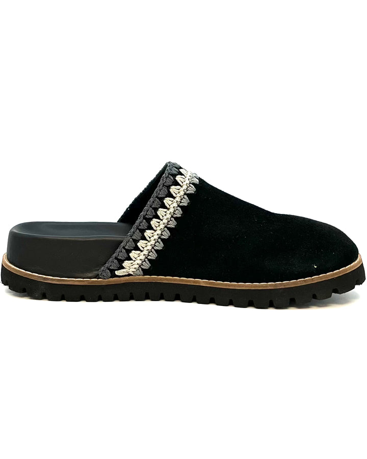 Black and Gray Suede Clogs - Size 6, 7, 8, 9, 10, 11