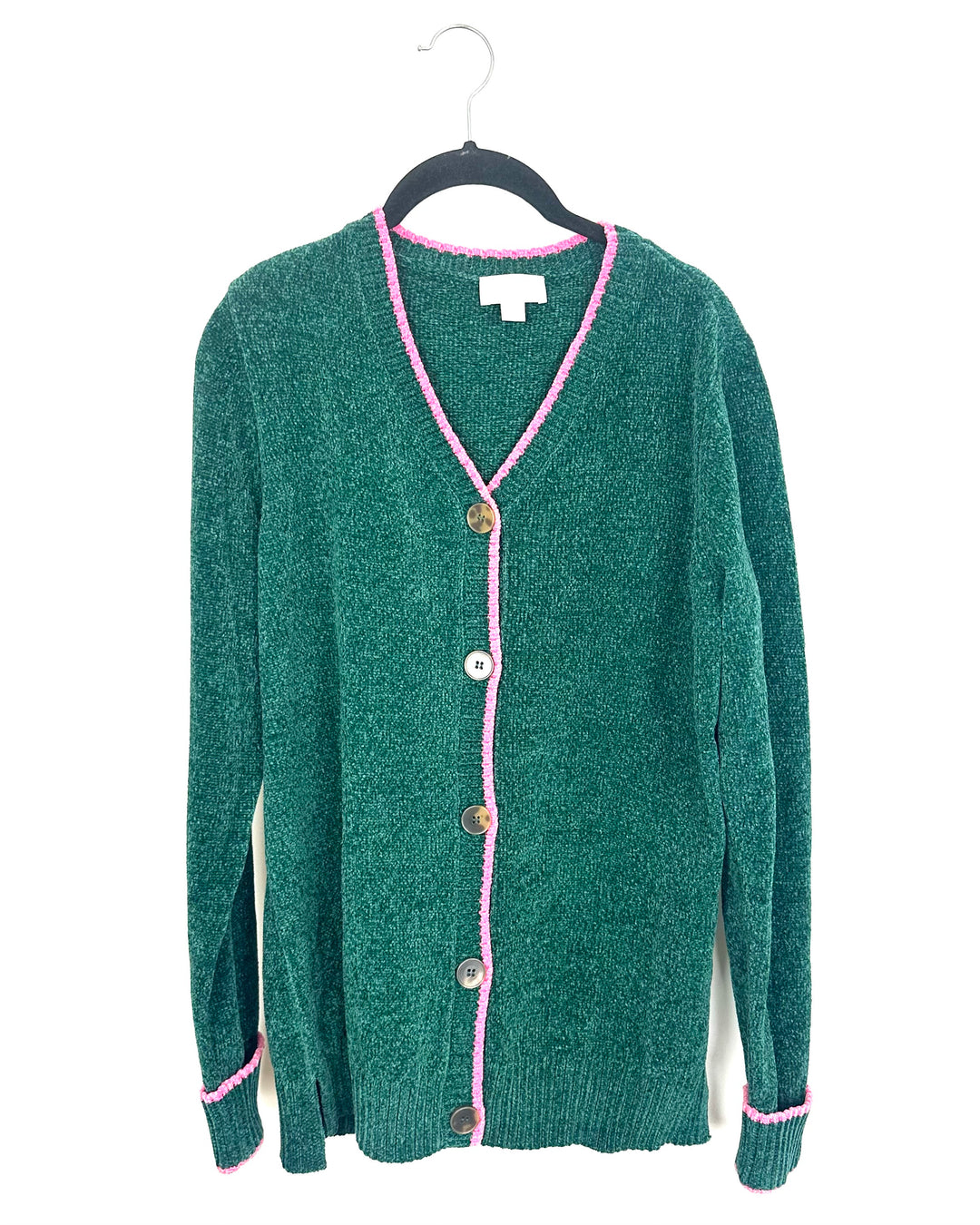 Emerald Green and Pink Cardigan - Size 6/8