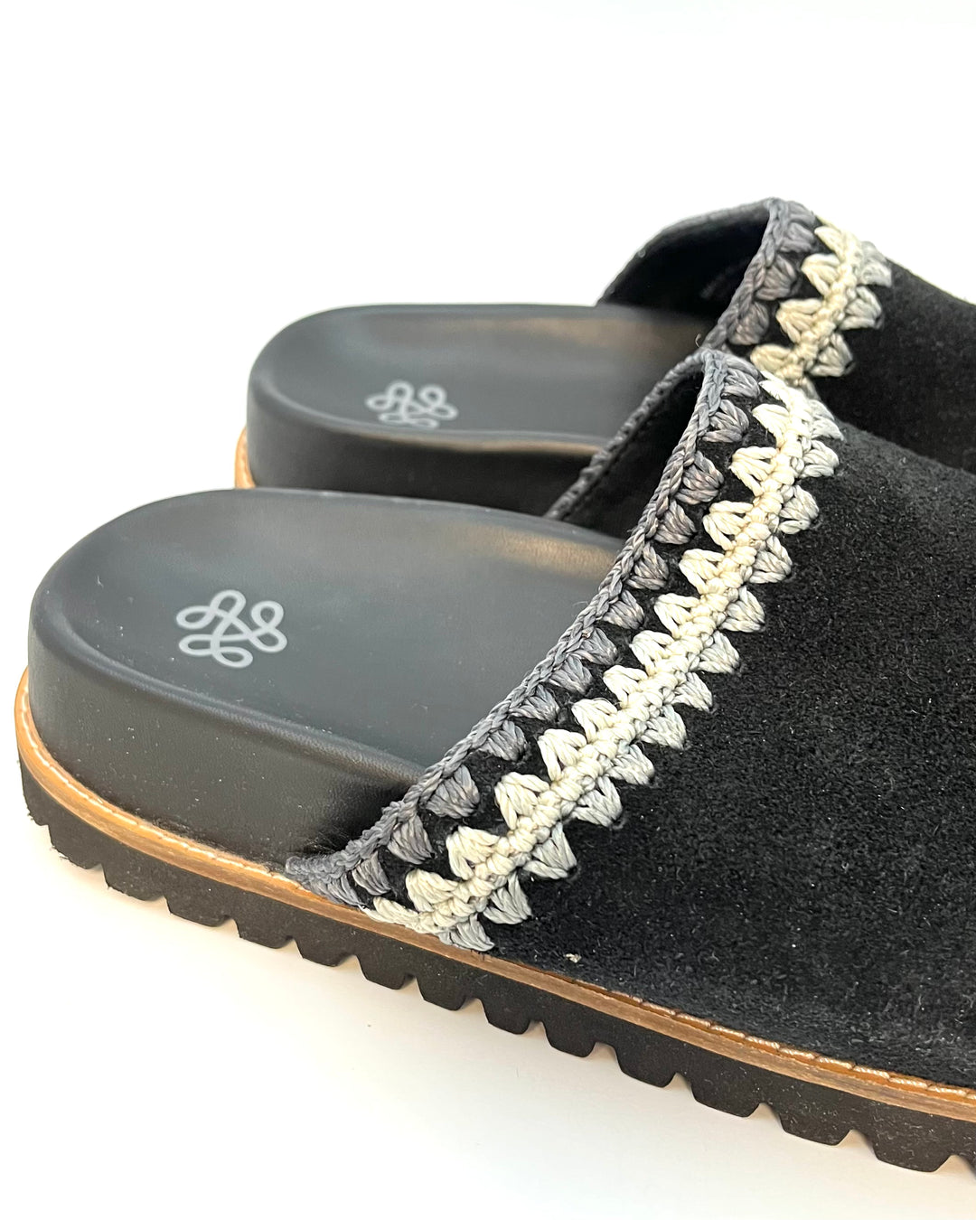 Black and Gray Suede Clogs - Size 6, 7, 8, 9, 10, 11