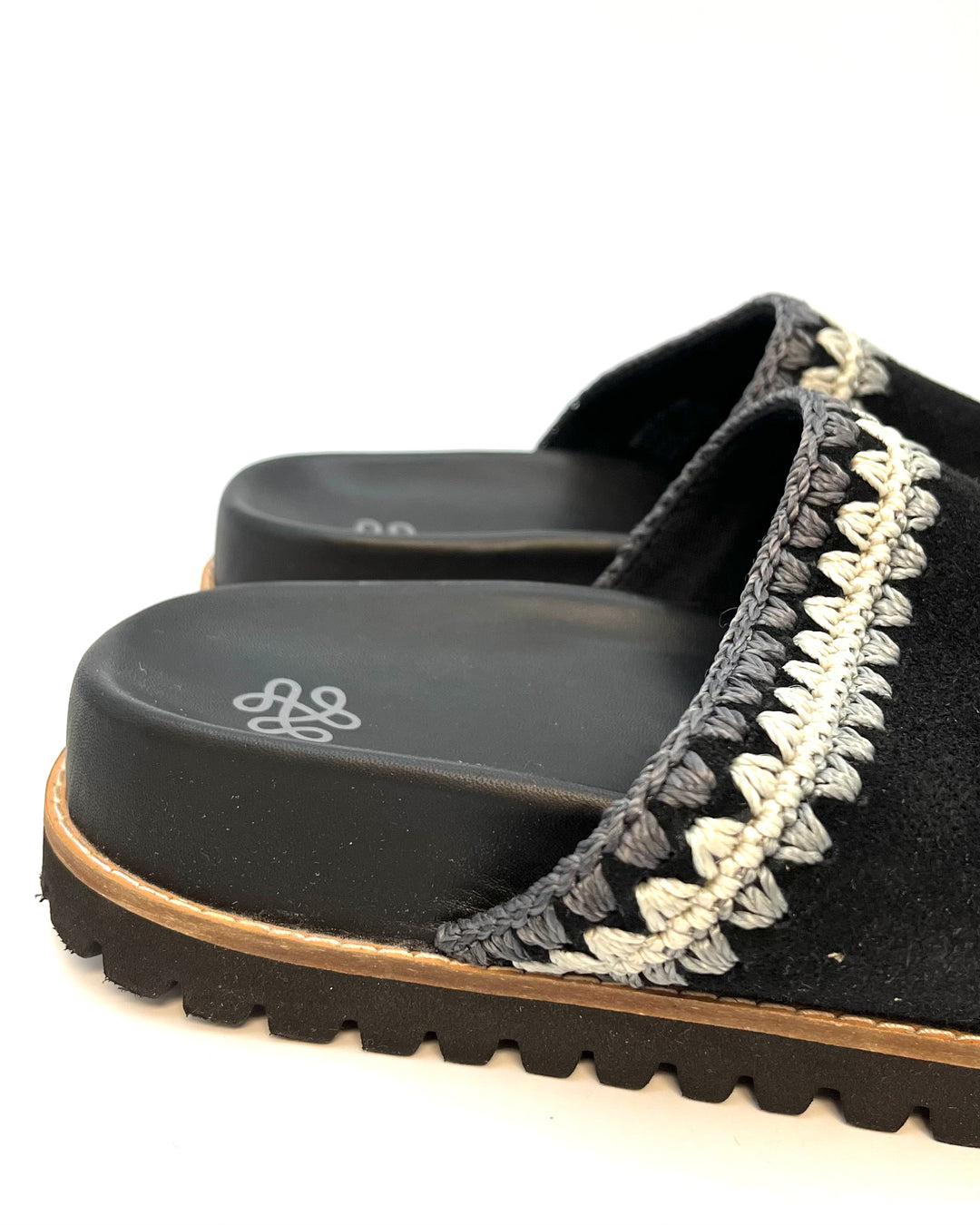Black and Gray Suede Clogs - Size 6, 7, 8, 9, 10, 11
