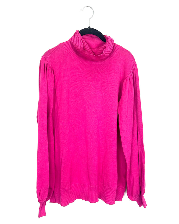 Hot Pink Turtleneck Sweater - Size 6/8