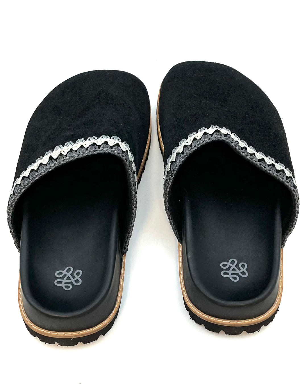Black and Gray Suede Clogs - Size 6, 7, 8, 9, 10, 11
