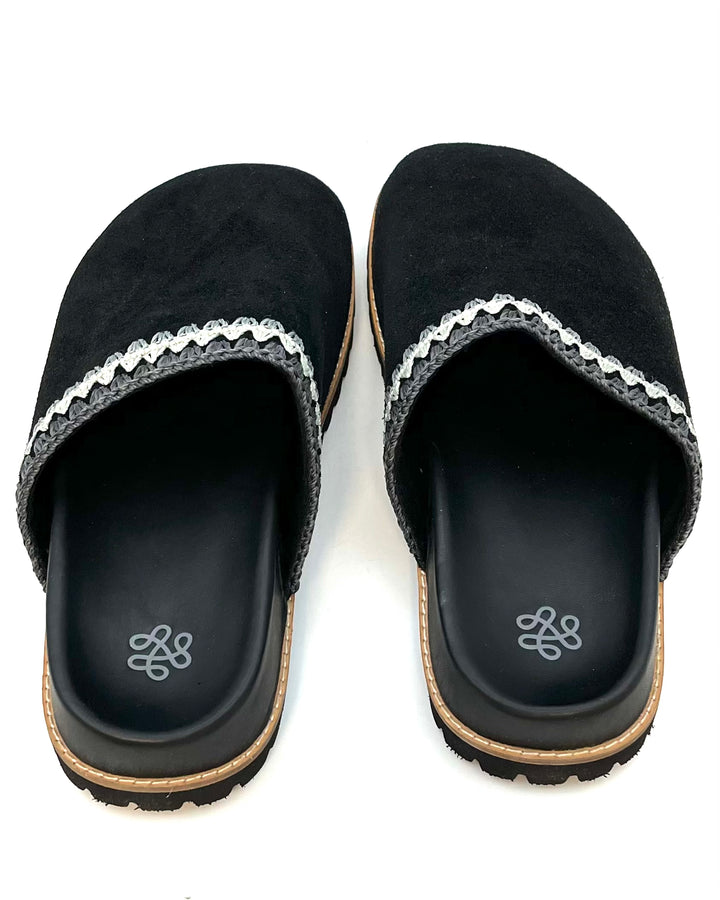 Black and Gray Suede Clogs - Size 6, 7, 8, 9, 10, 11