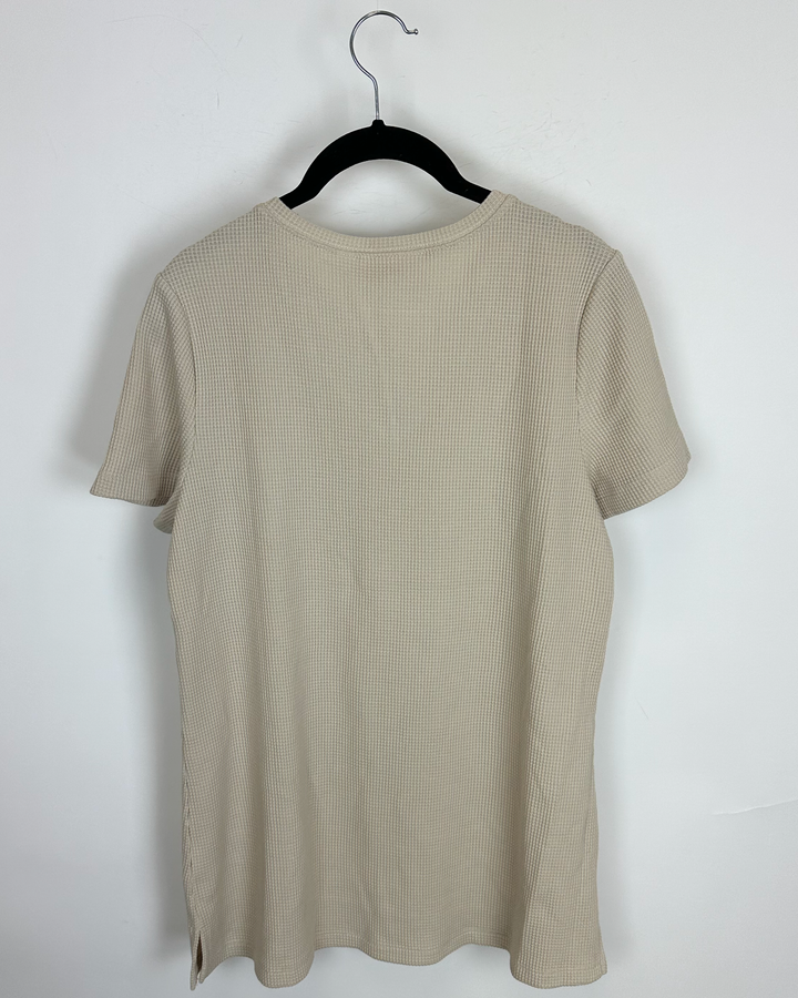 Taupe Brown Waffle Knit Top - Size 6/8