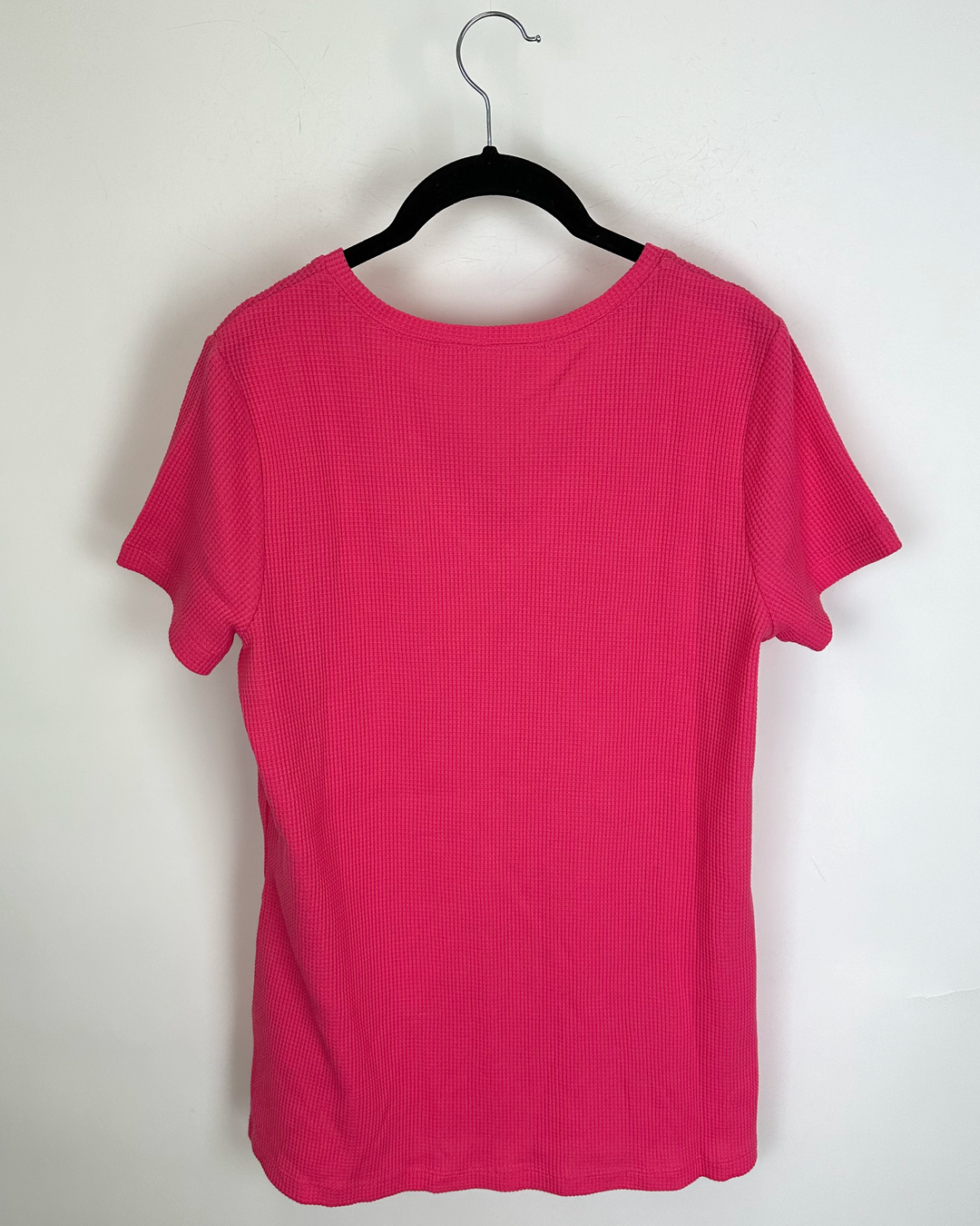 Electric Pink Waffle Knit Top - Size 6/8