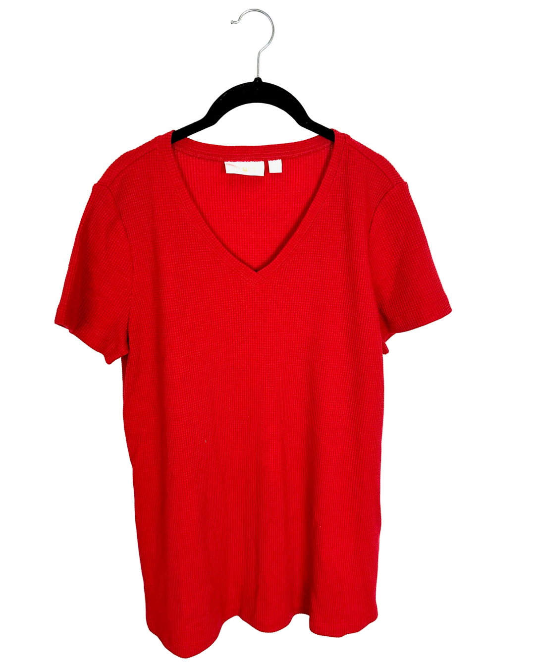 Strawberry Red Waffle Knit Top - Size 6/8