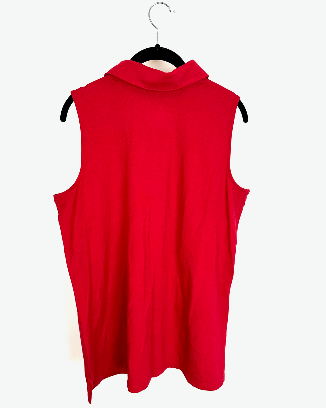 Lipstick Red and Gold Zipper Tank Top - Size 14/16