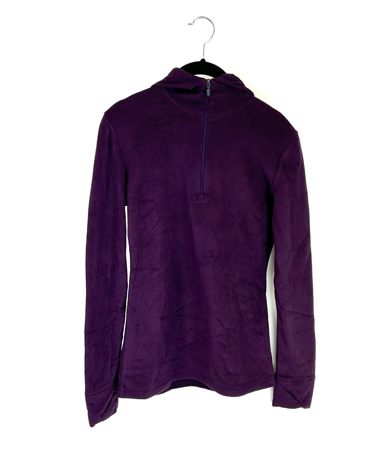 Purple Quarter Zip Hooded Top - Size 2/4