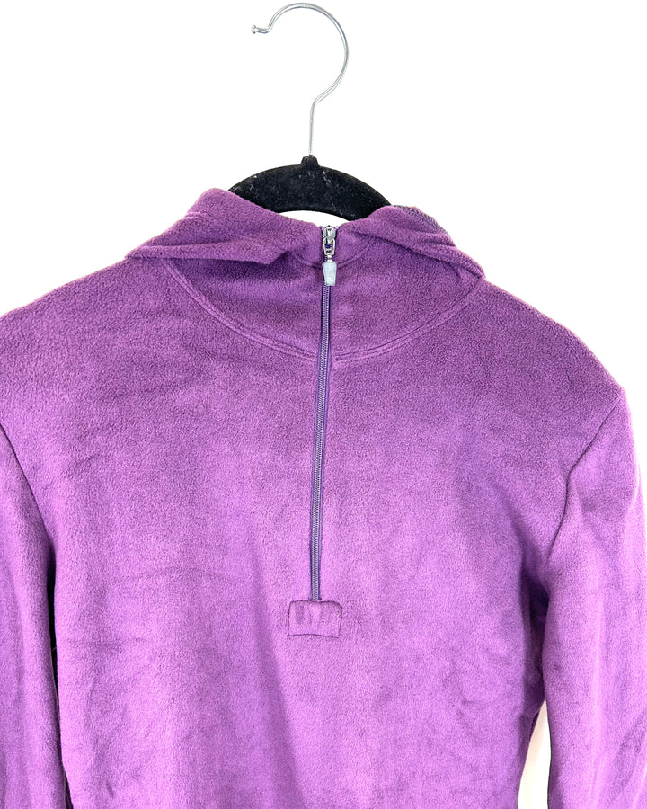 Purple Quarter Zip Hooded Top - Size 2/4