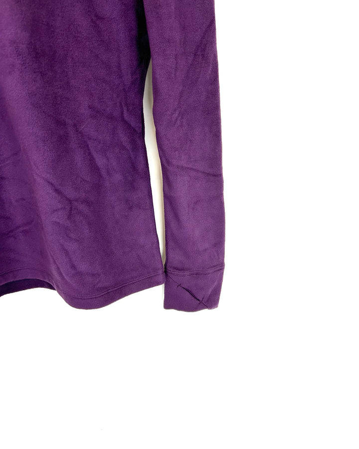 Purple Quarter Zip Hooded Top - Size 2/4