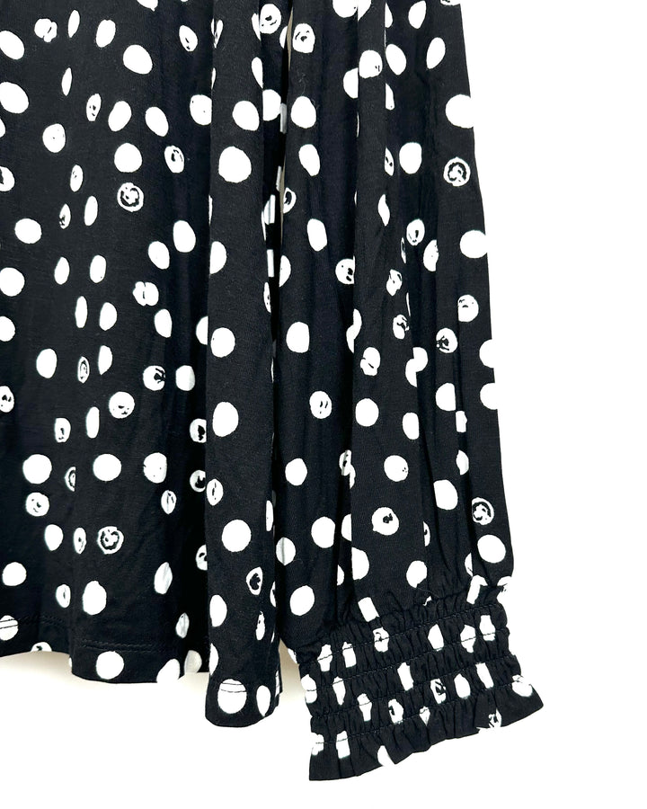 Black Polka Dot Blouse - Size 14/16