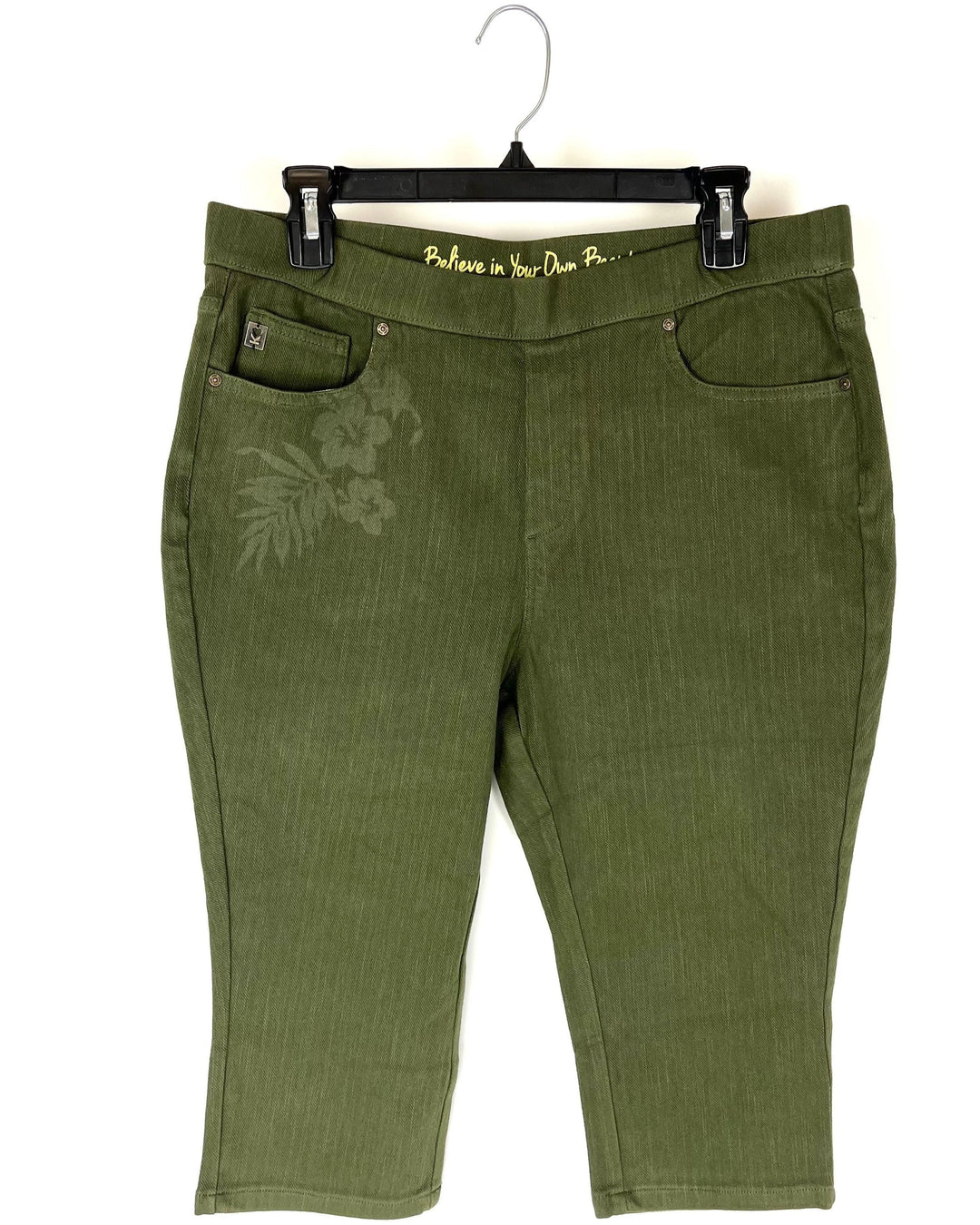 Army Green 3/4 Jeggings - Size 12/14