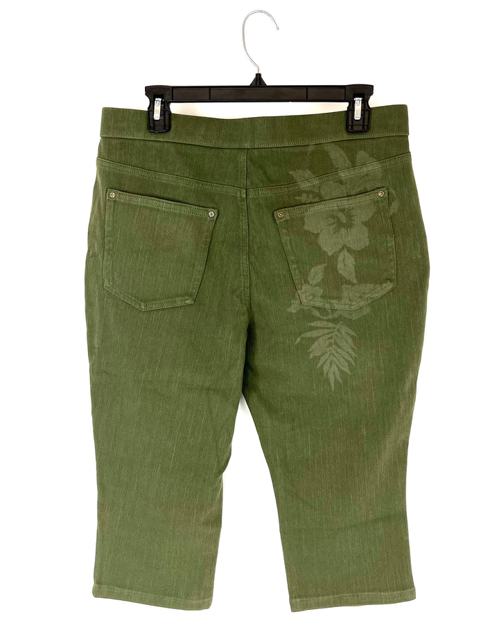 Army Green 3/4 Jeggings - Size 12/14