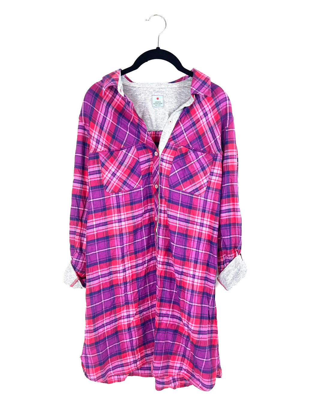 Purple And Red Plaid Nightgown - Small