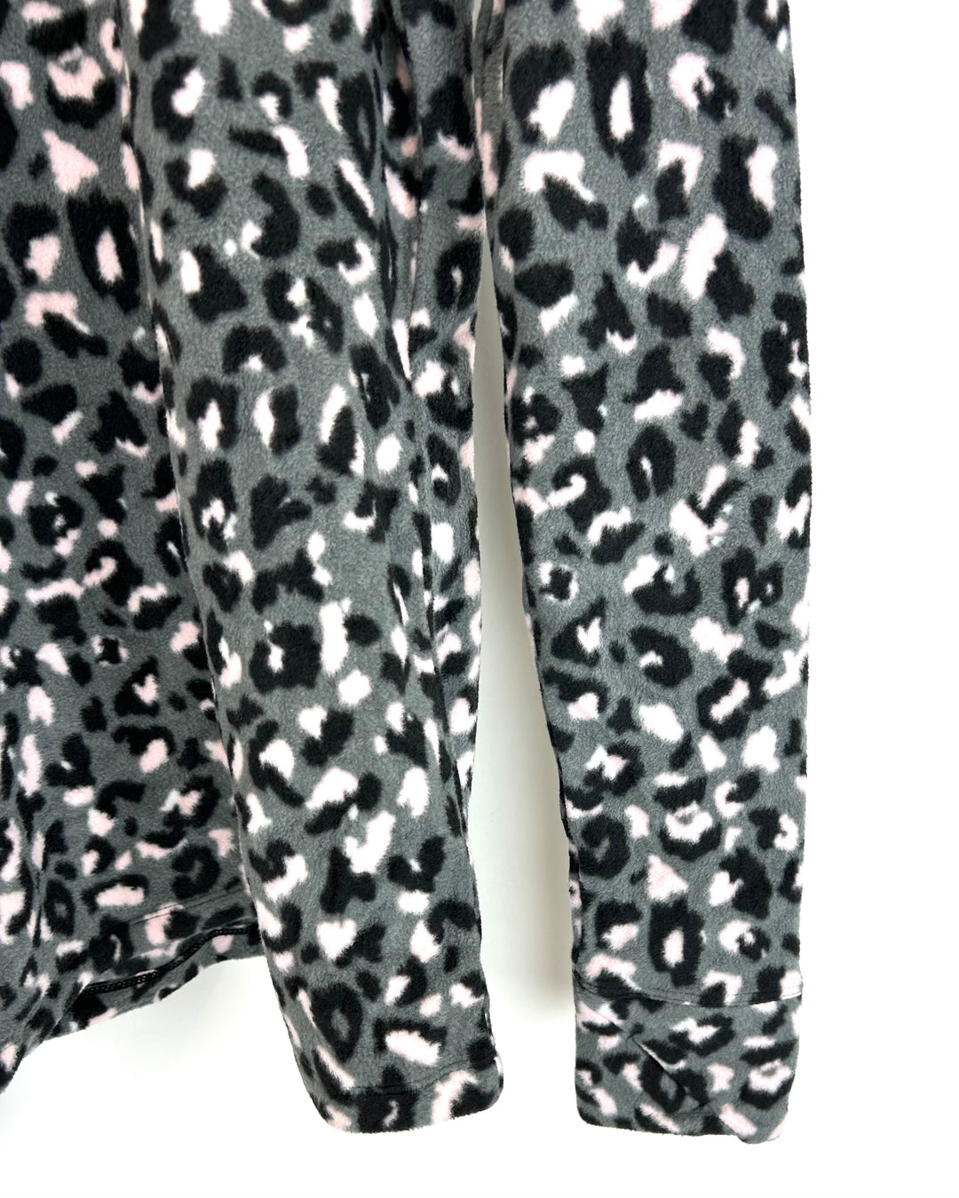 Gray and Pink Leopard Hoodie Top - Size 2/4