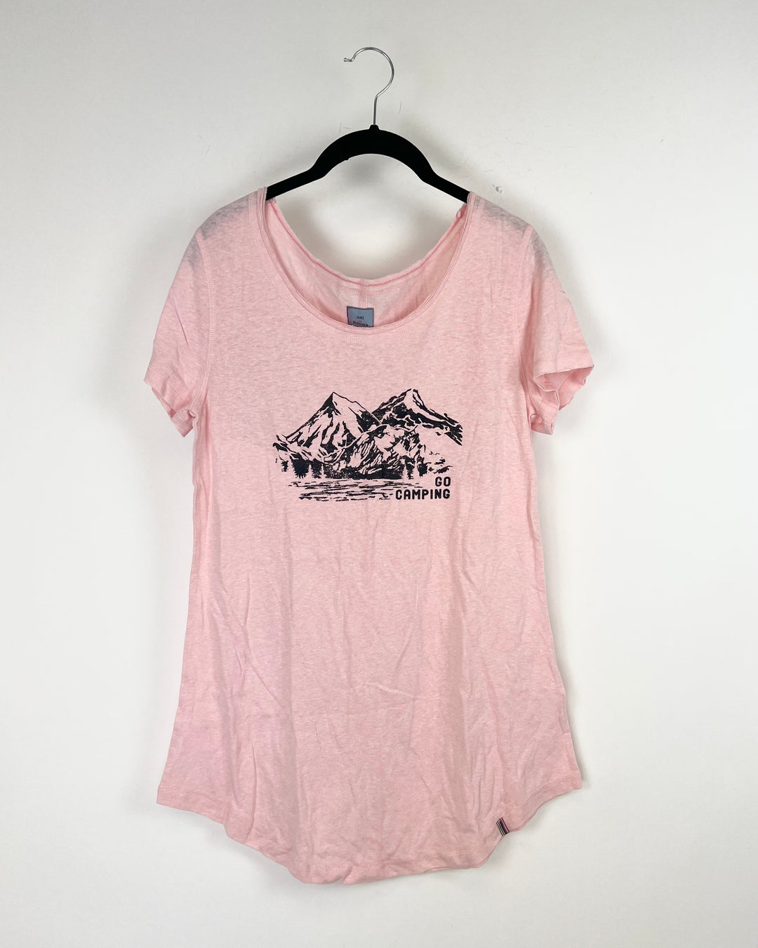 Light Pink Camping Printed Nightgown - Small
