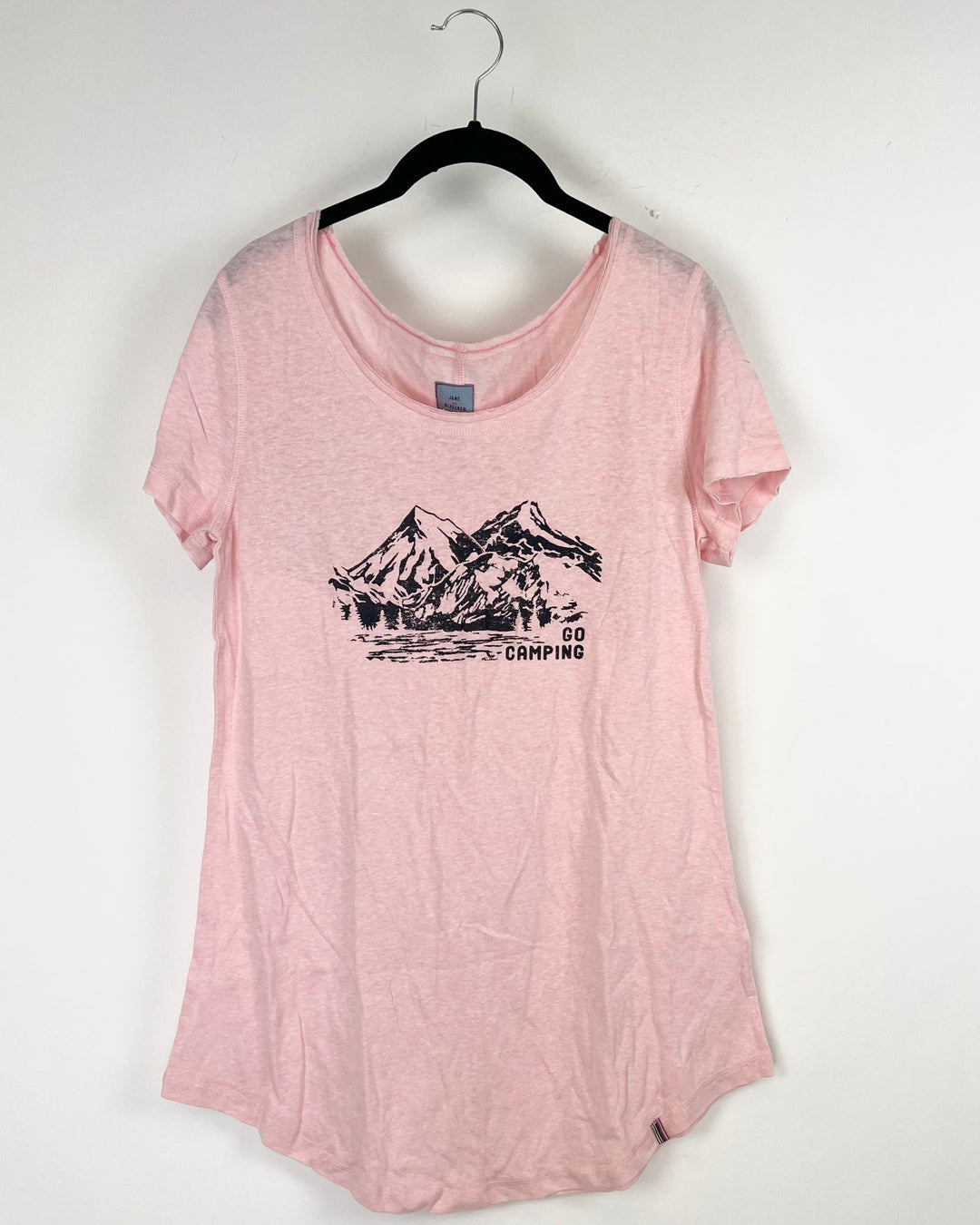 Light Pink Camping Printed Nightgown - Small