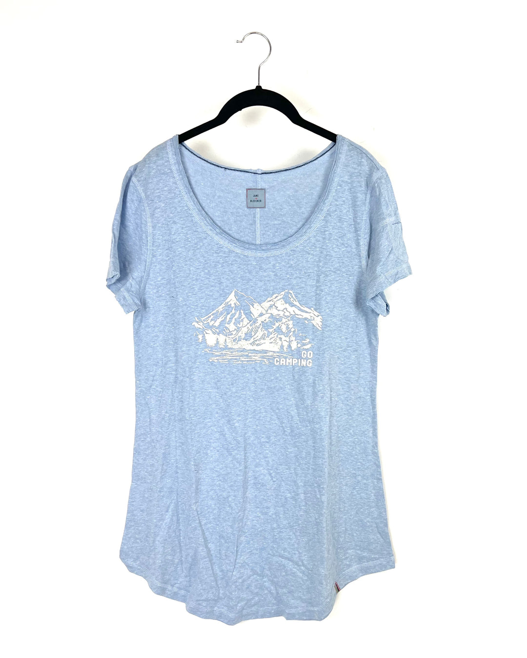 Light Blue Camping Printed Nightgown - Small