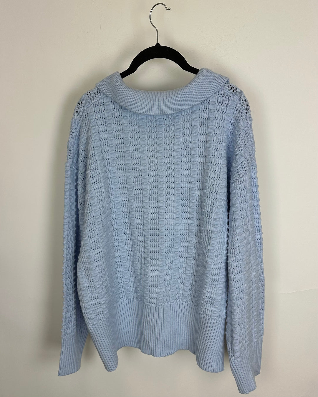 Powder Blue Chunky Knit Sweater - Size 1X