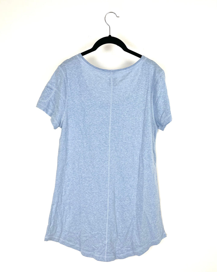 Light Blue Camping Printed Nightgown - Small