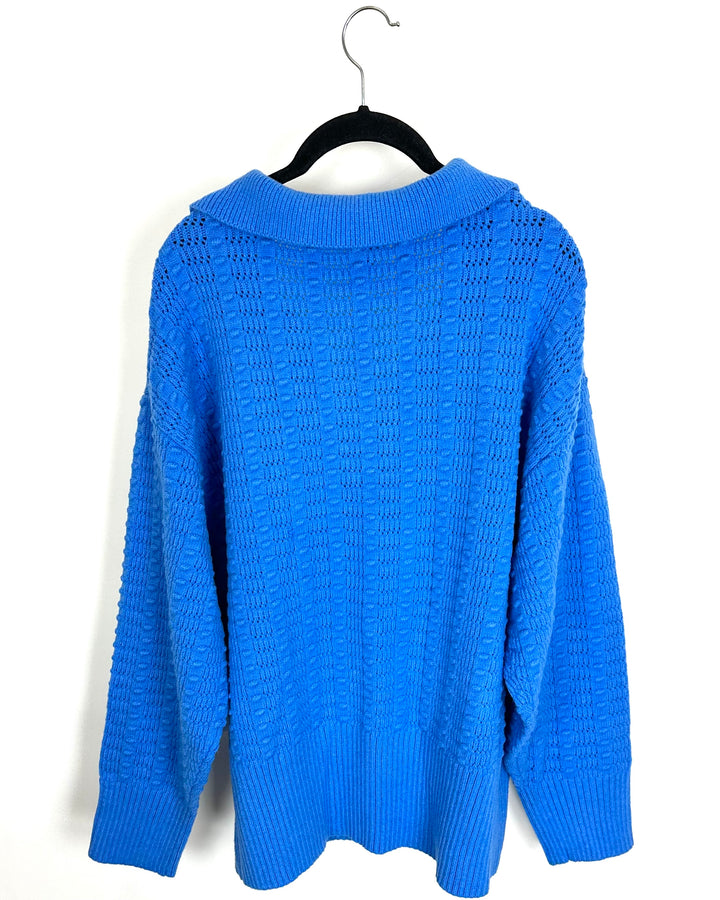 Ocean Blue Chunky Knit Sweater - Size 1X