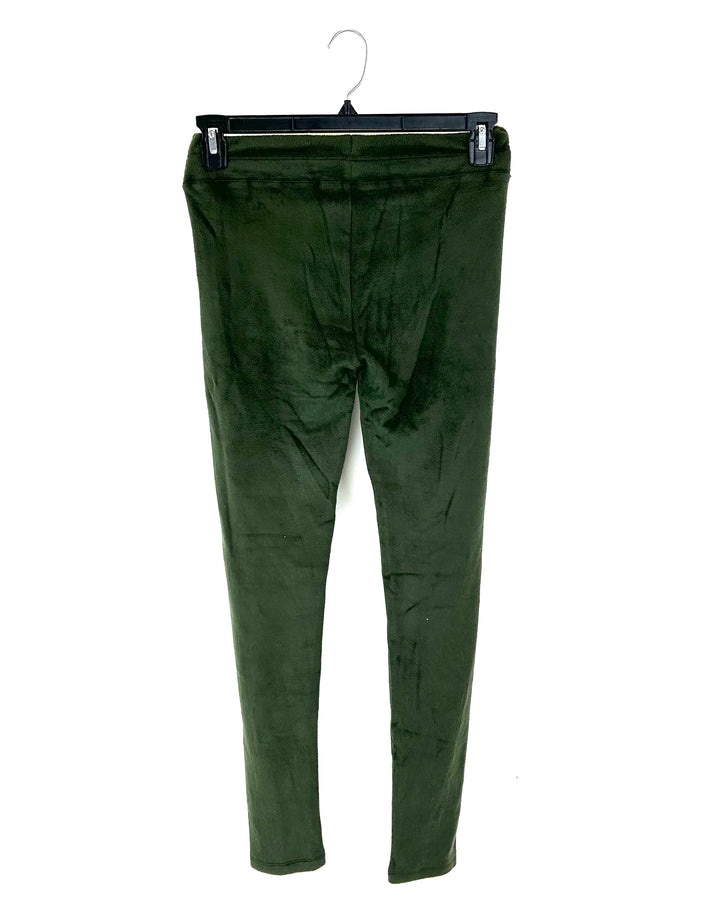 Green Fleece Leggings - Size 2/4