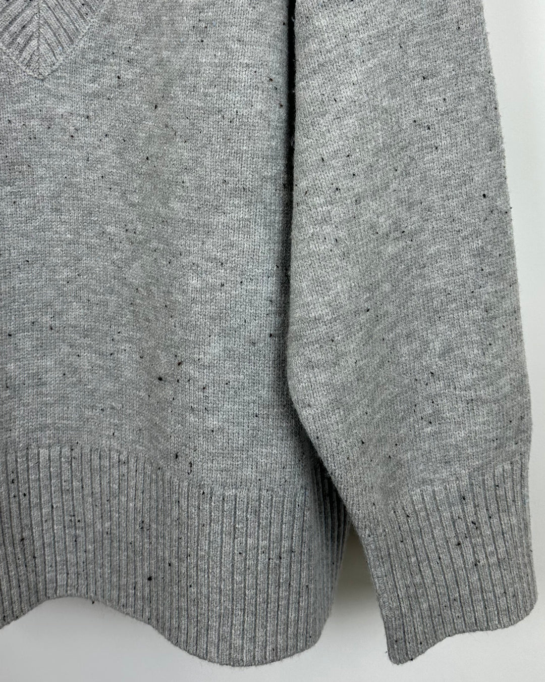Grey Speckled Knit Sweater - Size 1X