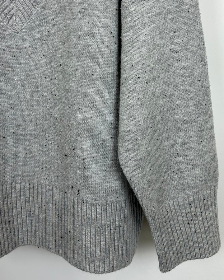 Grey Speckled Knit Sweater - Size 1X