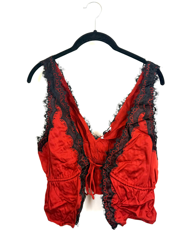 Red Front Tie Lace Top -Size 0/2 and 2/4