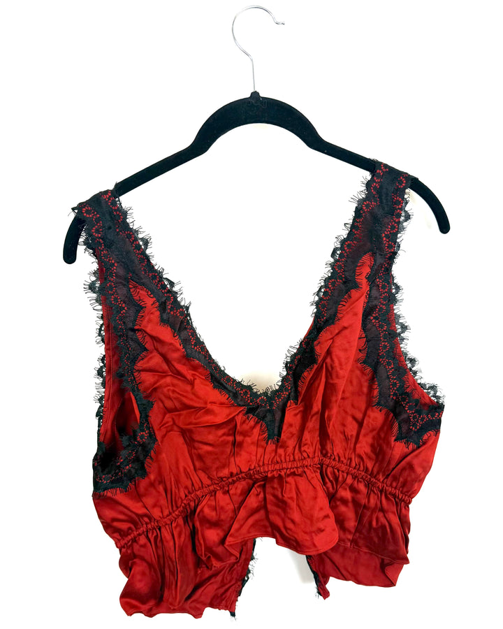 Red Front Tie Lace Top -Size 0/2 and 2/4