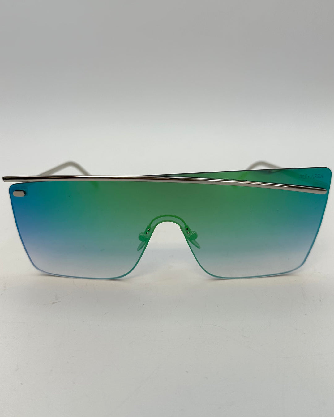 Hues of Green, Blue and Silver Shield Sunglasses