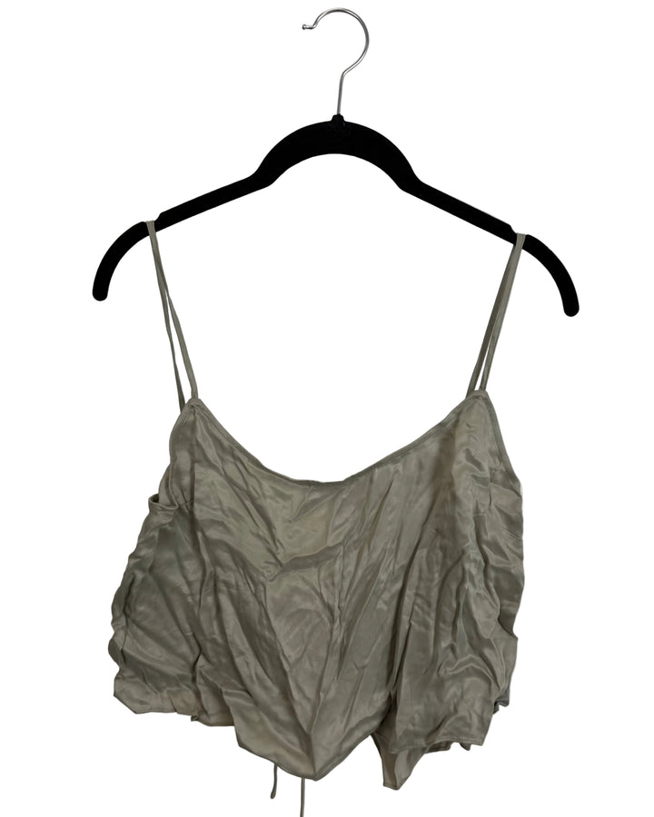 Gray Back Tie Top - 2/4