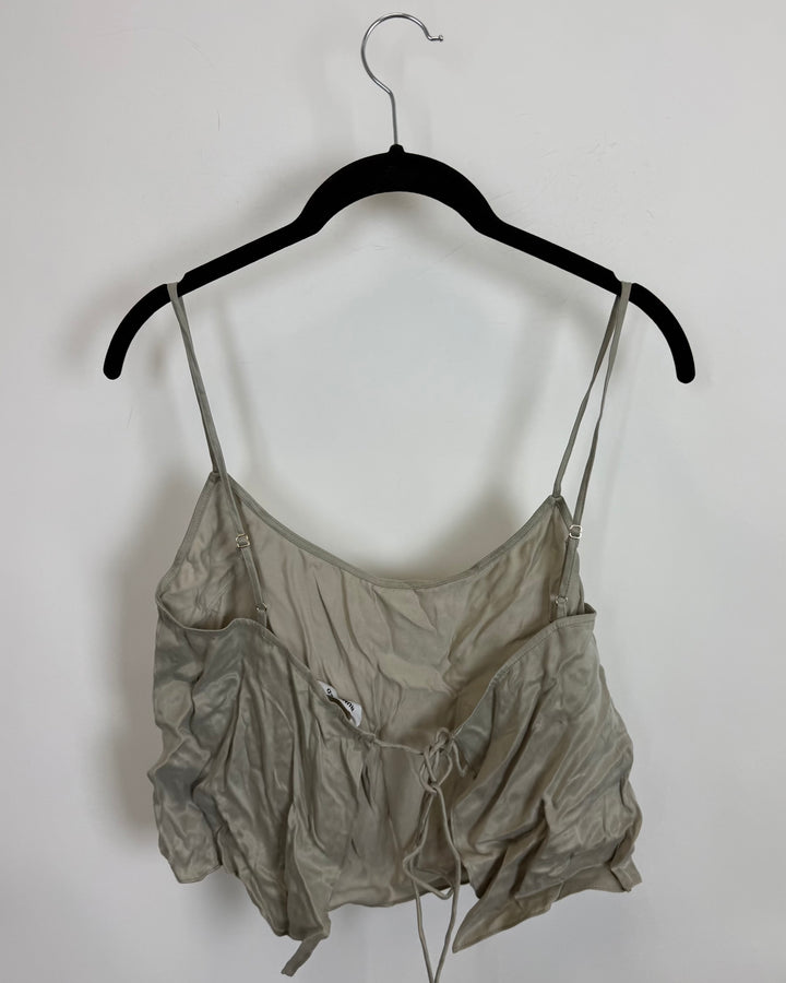 Gray Back Tie Top - 2/4