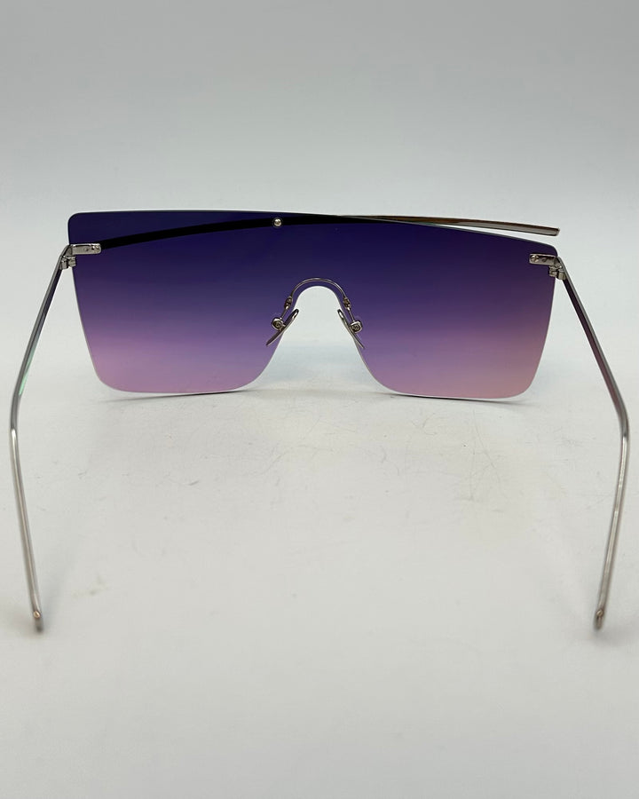Hues of Green, Blue and Silver Shield Sunglasses