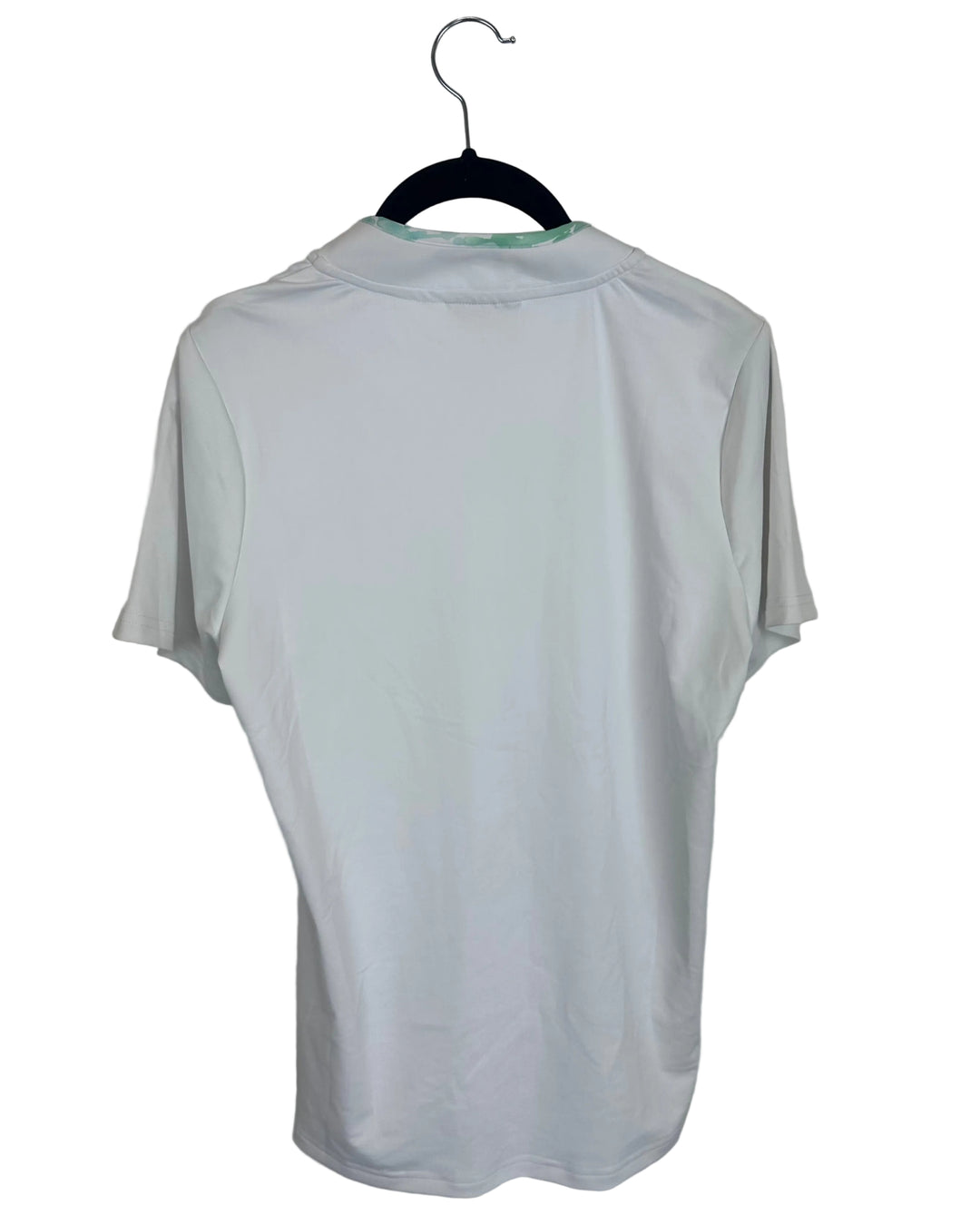 White Short Sleeve Collared Top - 6/8
