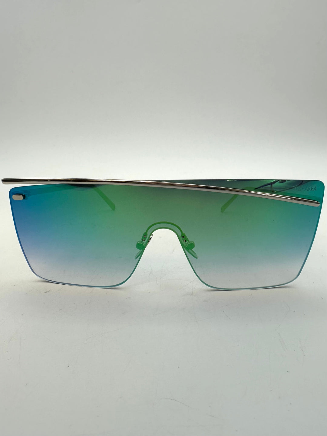 Hues of Green, Blue and Silver Shield Sunglasses