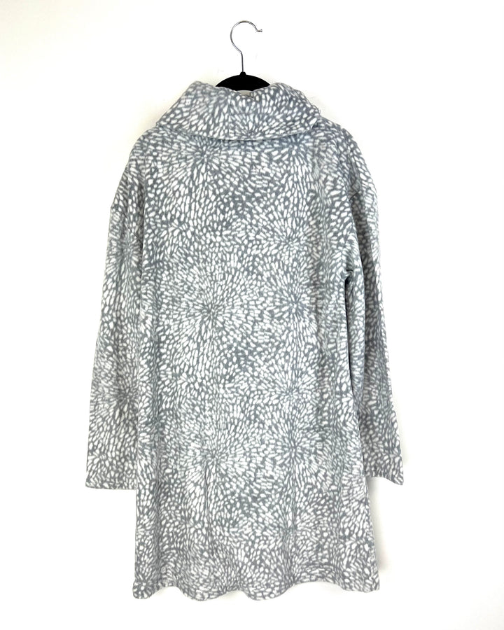 Midnight Fuzzy Grey And White Nightgown - Small