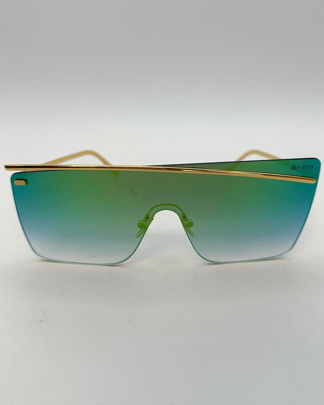 Shades of Blue, Green and Gold Shield Sunglasses
