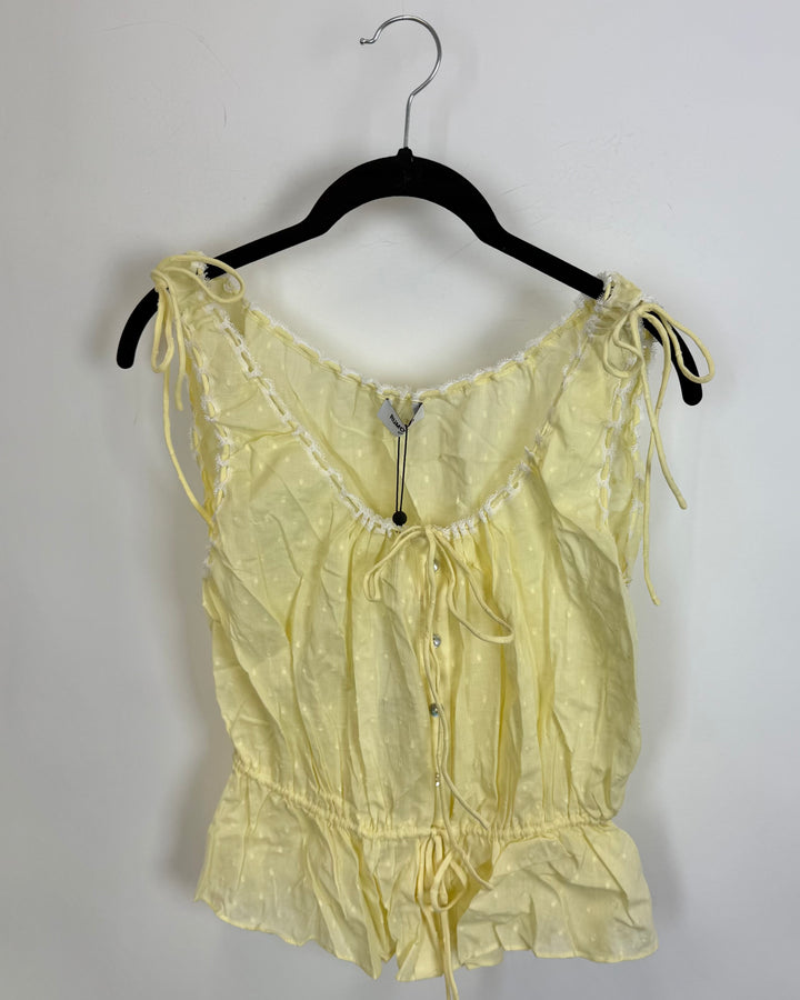 Yellow Lace Trim Top - Size 0/2