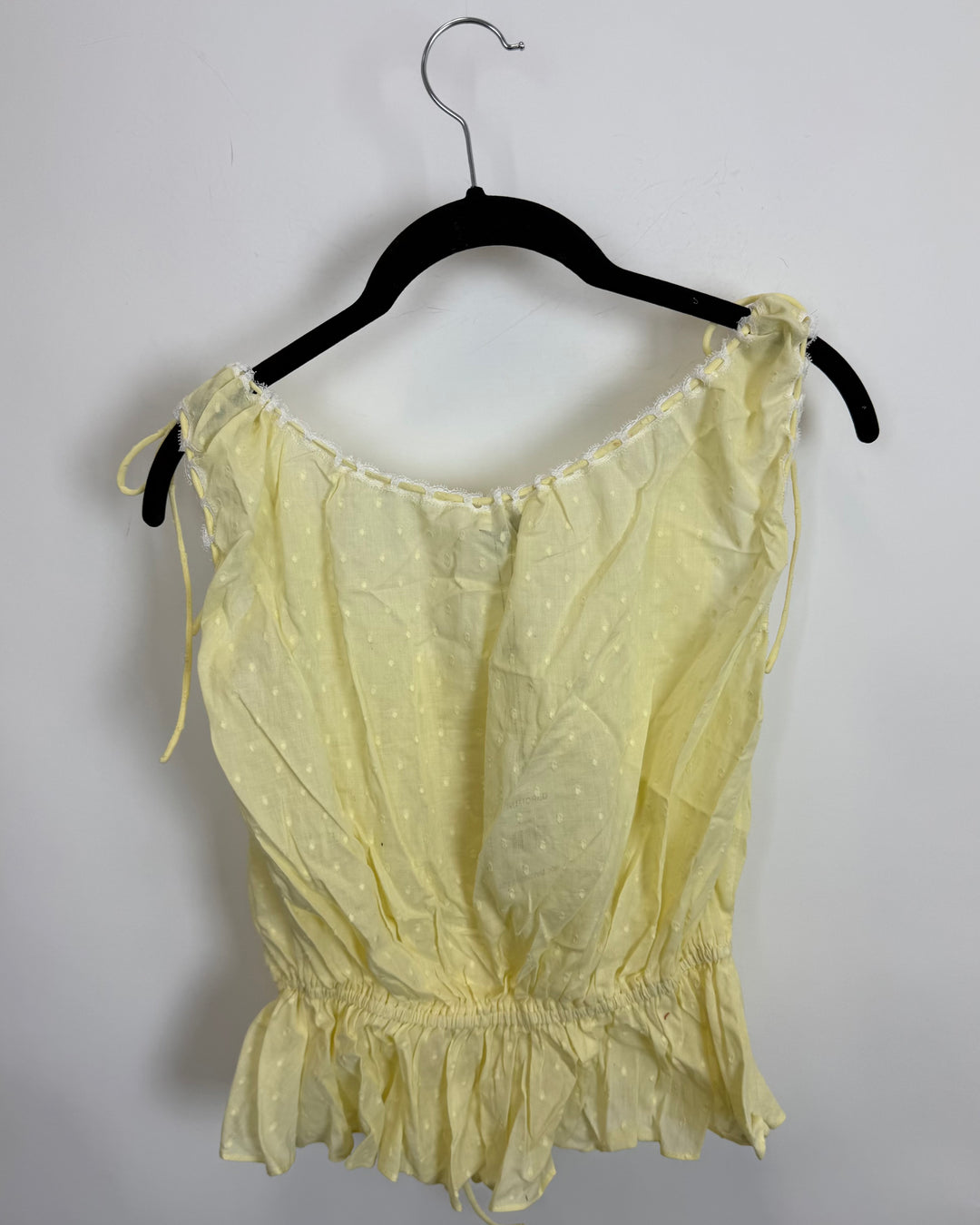 Yellow Lace Trim Top - Size 0/2