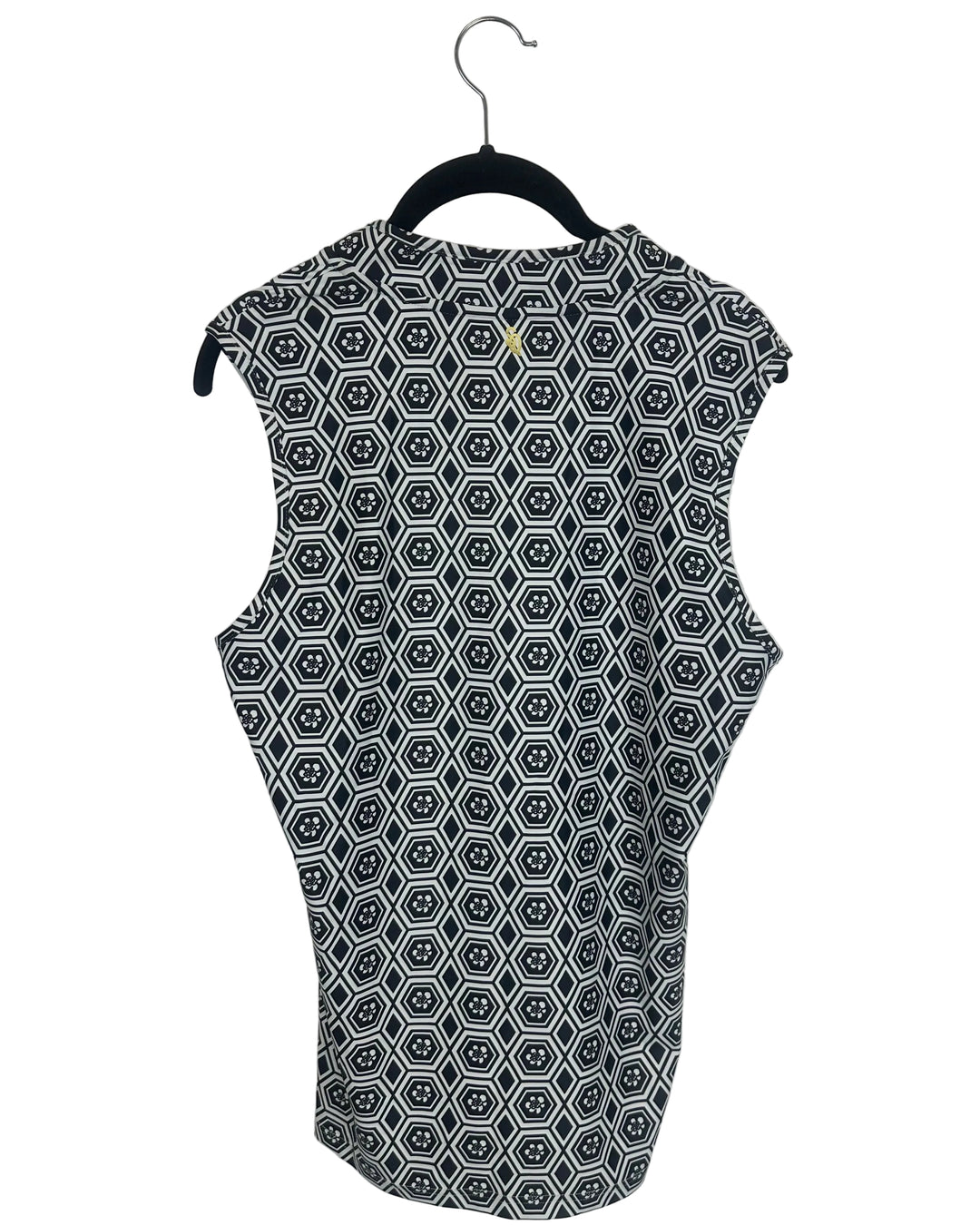 Black Mixed Print Sleeveless Collared Top - 0/2, 2/4, 4/6