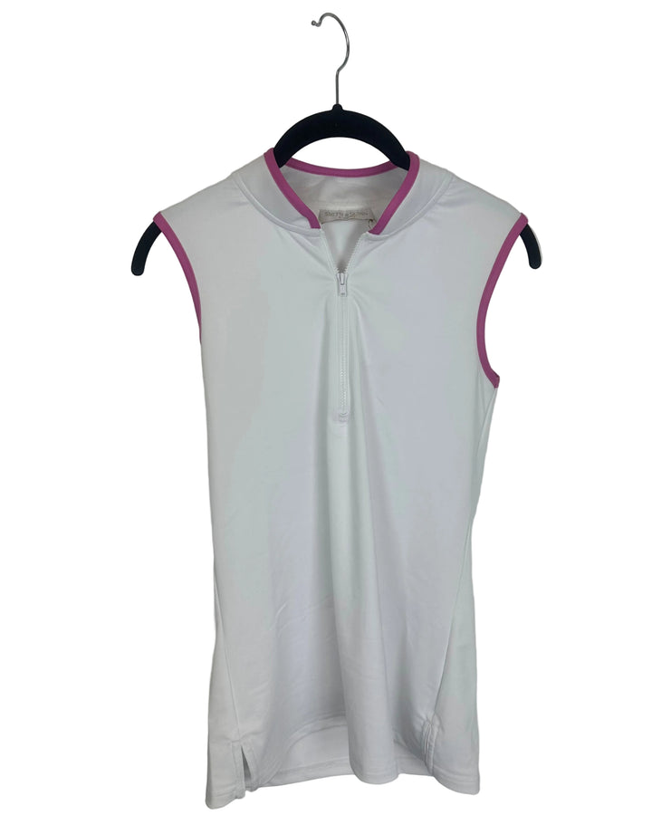 White and Pink Accent Top - 0/2